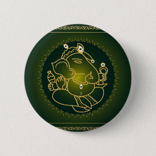 Guden Ganesha på grönt - knäppas Knapp