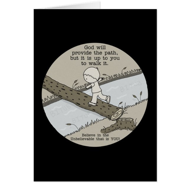 Guden ger en väg hälsningskort (Framsidan)