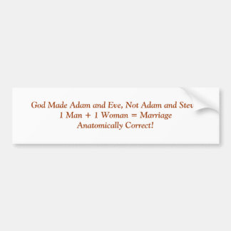 Guden gjorde Adam och kvällen, inte Adam och manen Bildekal