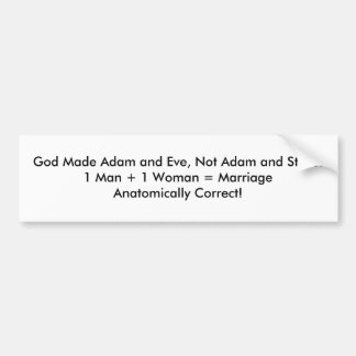 Guden gjorde Adam och kvällen, inte Adam och manen Bildekal