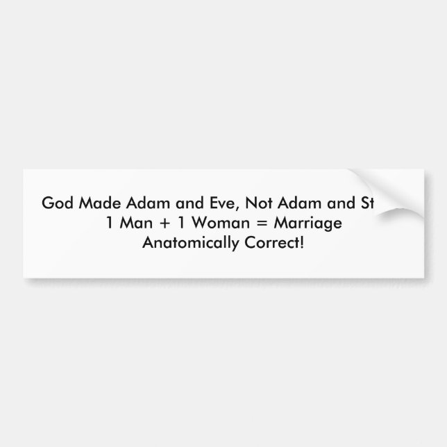 Guden gjorde Adam och kvällen, inte Adam och manen Bildekal (Framsidan)