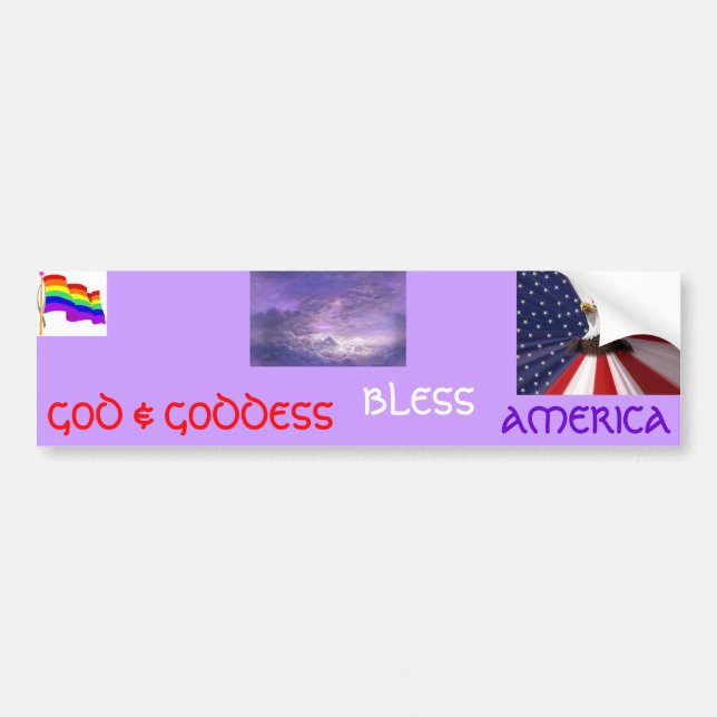 GUDEN & GUDINNAN, VÄLSIGNAR, AMERIKA BILDEKAL (Framsidan)