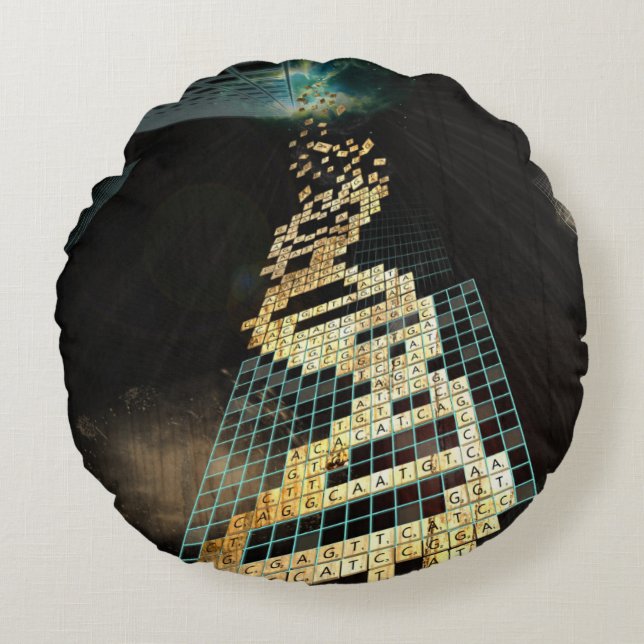 Guden leker inte tärning 2014 rund kudde (Framsidan)