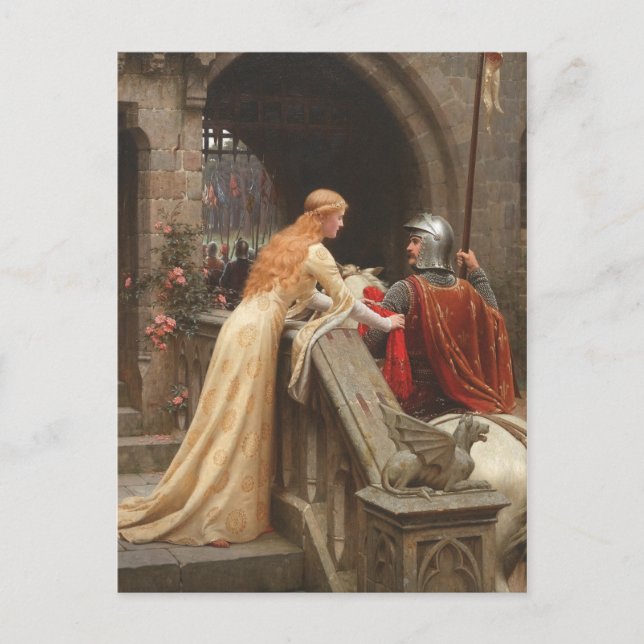 Guden rusar vid Edmund Blair Leighton, C. 1900 Vykort (Framsida)