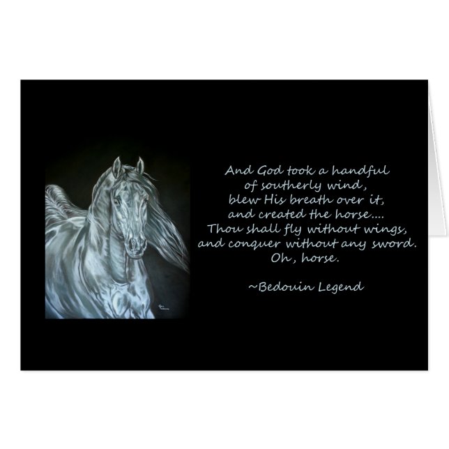 Guden skapade hästen hälsningskort (Framsidan Horizontal)