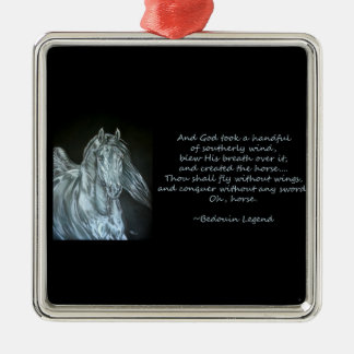 Guden skapade hästen julgransprydnad metall
