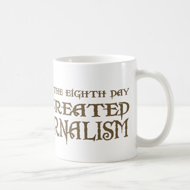 Guden skapade journalistik kaffemugg (Höger)