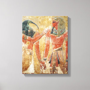 Guden Thoth med Seti mig i graven av Seti Canvastryck