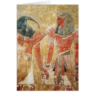 Guden Thoth med Seti mig i graven av Seti Hälsningskort