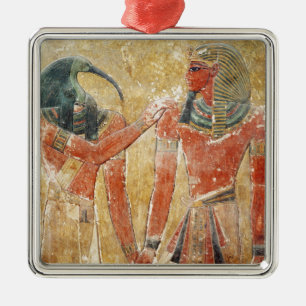 Guden Thoth med Seti mig i graven av Seti Julgransprydnad Metall