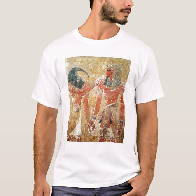Guden Thoth med Seti mig i graven av Seti T Shirt (Framsida)