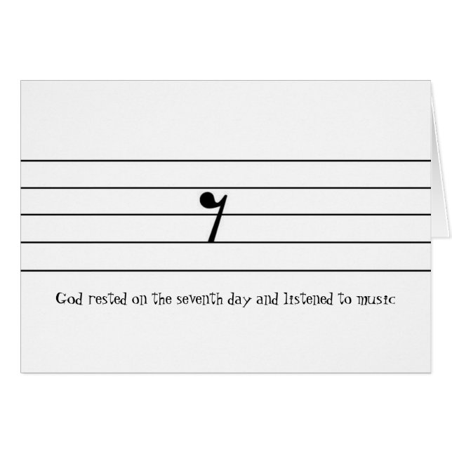 Guden vilade på den sjunde dagen och lyssnade hälsningskort (Framsidan Horizontal)