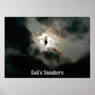 Gudens sneakers textaffisch poster