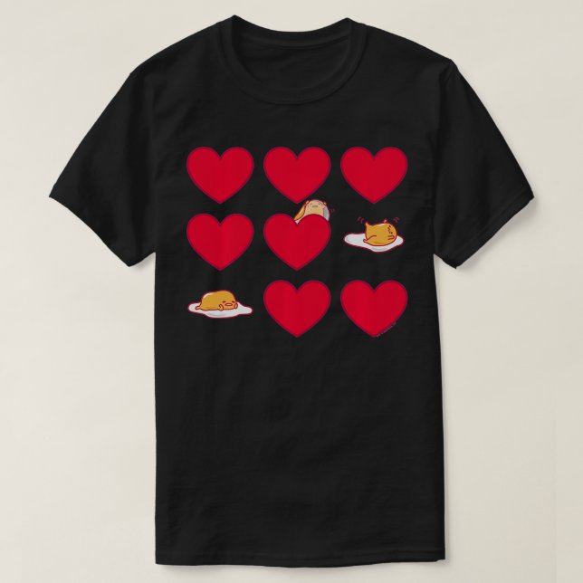 Gudetama Hearts Eggs Valentiness T Shirt (Design framsida)
