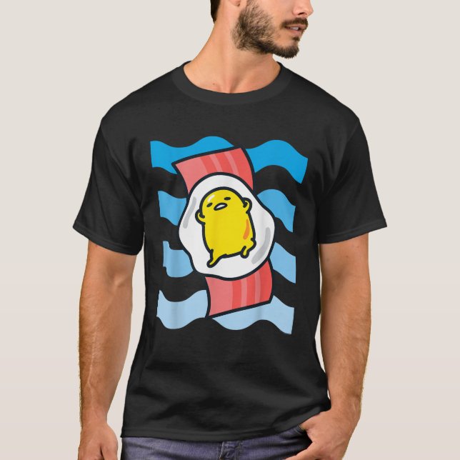 Gudetama Lazy Egg Vinkara Bacon Floaty Ocean Bea T Shirt (Framsida)