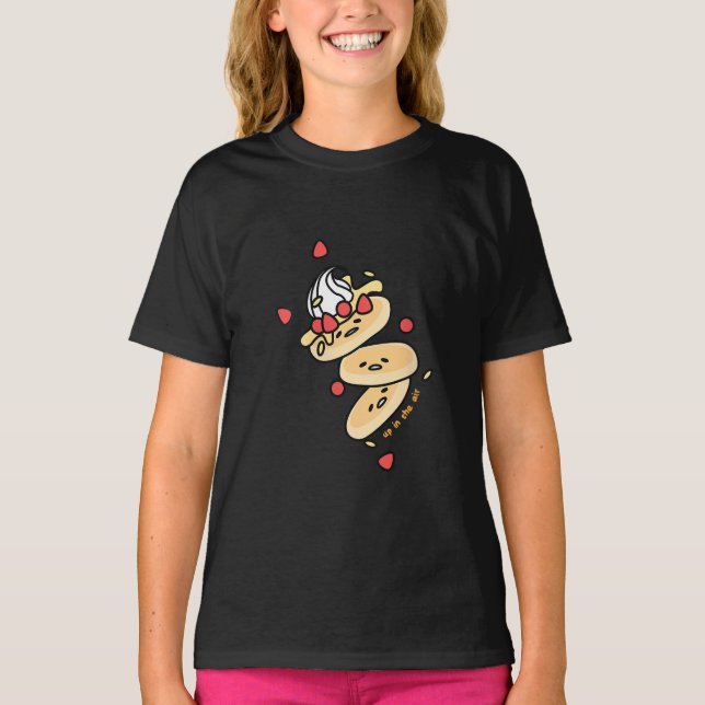 Gudetama Pancakes uppe i Luft T Shirt (Framsida)
