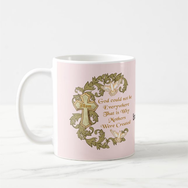 Gudfruktig kristen mamma-mugg kaffemugg (Vänster)