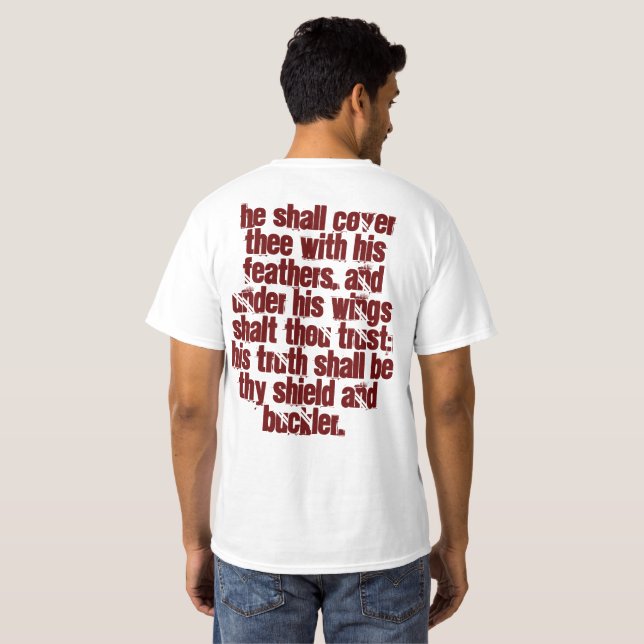 Gudge som du påskyndar (psalms91:4) tee (Hel baksida)