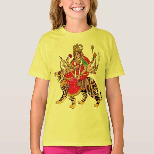 Gudinna Chandraghanta T-Shirt (Framsida)