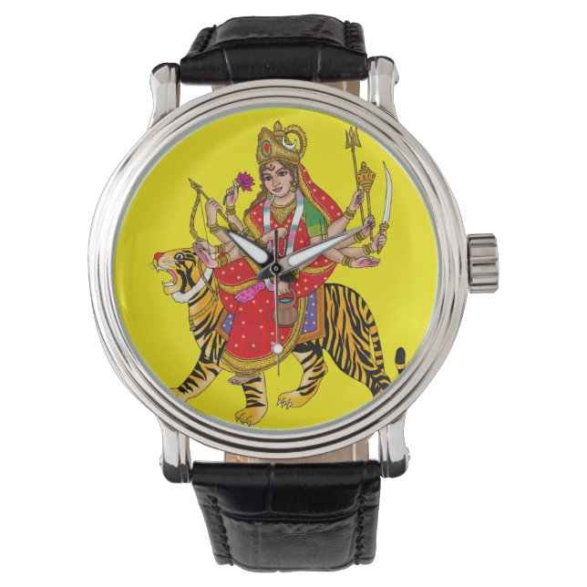 Gudinna Chandraghanta väggklocka Armbandsur (Framsida)