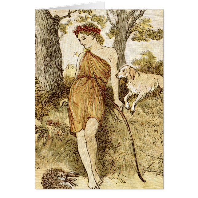 Gudinna Diana Hälsningskort (Framsidan)