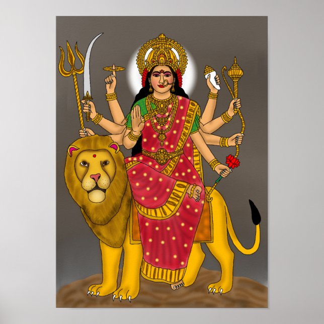 Gudinna Durga Affisch (Framsidan)