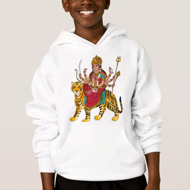 Gudinna Durga Hoodie T Shirt (Framsida)
