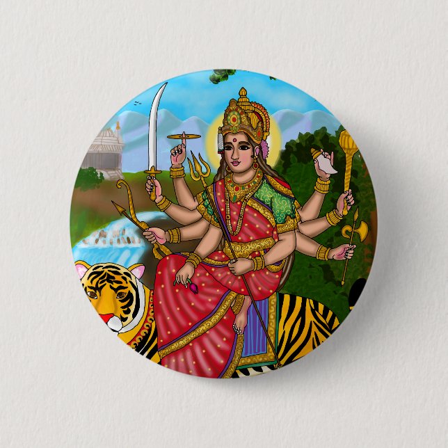 Gudinna Durga-knapp Knapp (Framsida)