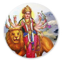Gudinna Durga med lejon målning