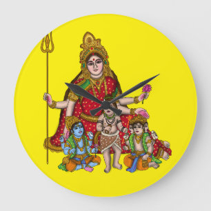 Gudinna Durga Väggklocka