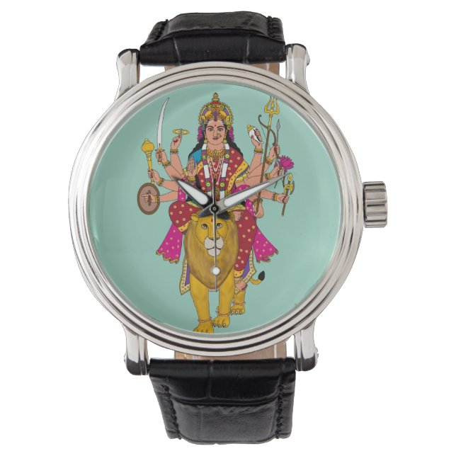 Gudinna Durga Väggklocka Armbandsur (Framsida)