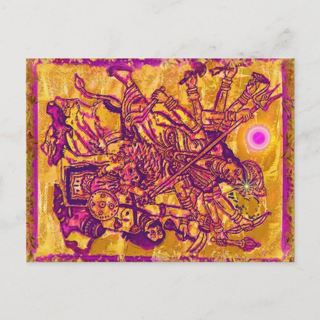 Gudinna Durga vykort (Framsida)