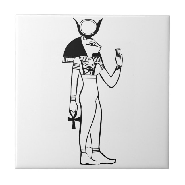 gudinna, egyptisk hieroglyph kakelplatta (Framsidan)