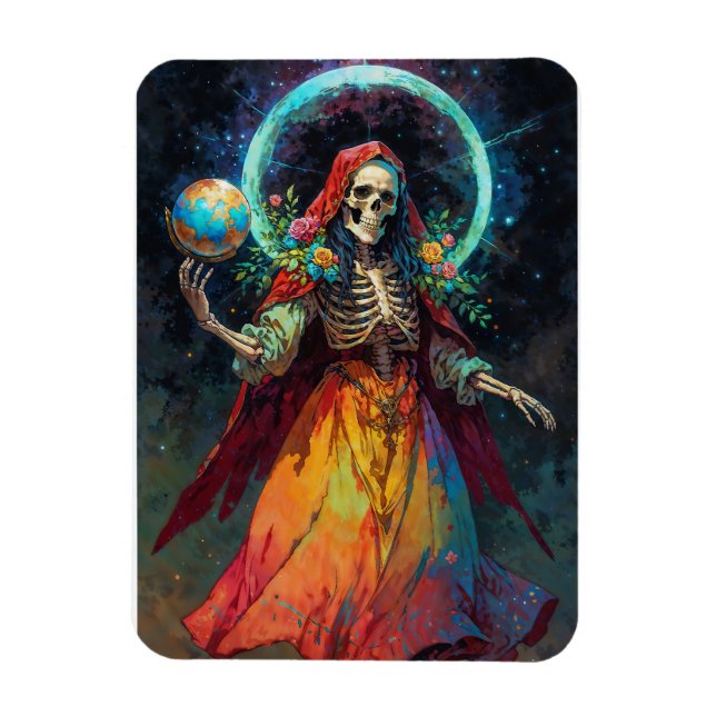 Gudinna för det oundvikliga Santa Muerte Magnet (Vertikal)