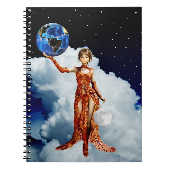 gudinna för Universe Notebook Anteckningsbok Med Spiral (Framsidan)