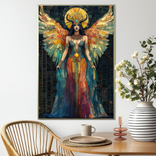 Gudinna Hathor egyptisk mosaik Art Nouveau  Poster