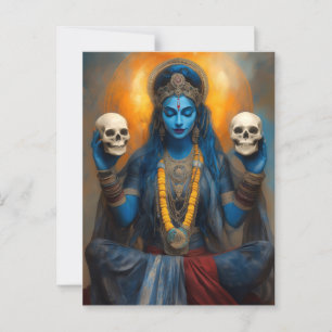 Gudinna Kali Ma i meditation Modern fantasy Vykort