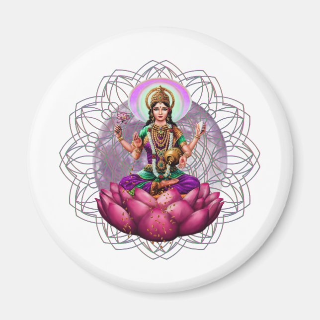 Gudinna Lakshmi mandala Magnet (Framsidan)