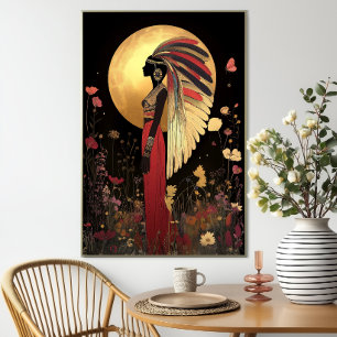Gudinna Morsa'at: Egyptian Guld, Black Blommigt Må Poster