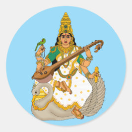 Gudinna Saraswati dekal Runt Klistermärke