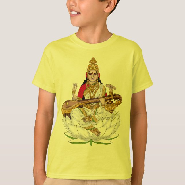 Gudinna Saraswati T-Shirts (Framsida)