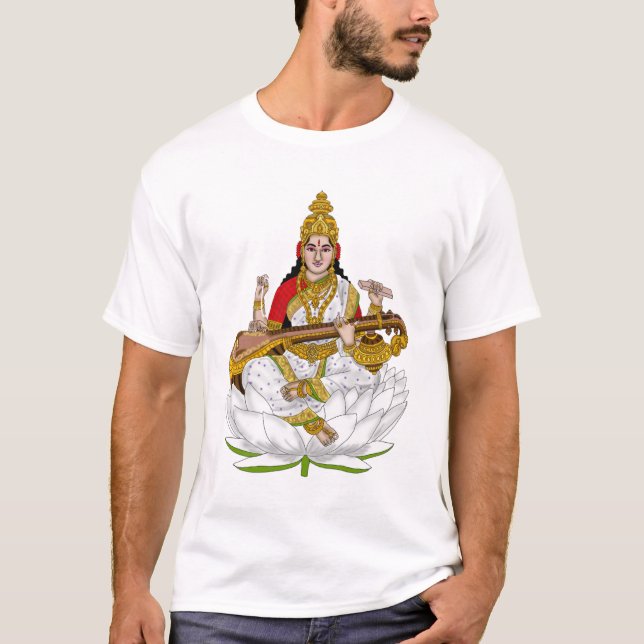 Gudinna Saraswati T-Shirts (Framsida)
