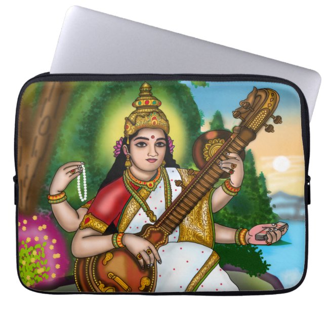 Gudinna Saraswati Telefonfodral Laptop Fodral (Framsidan)