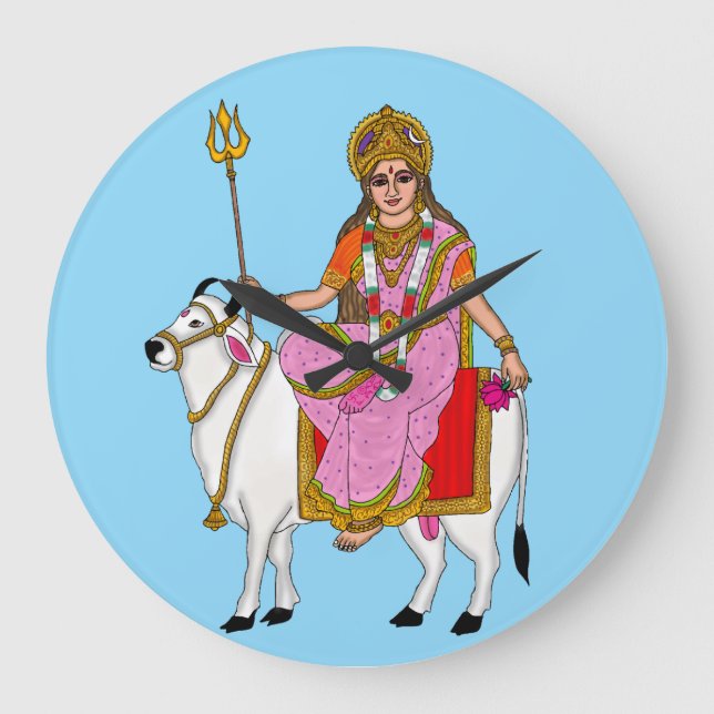 Gudinna Shailputri Väggklocka (Framsida)
