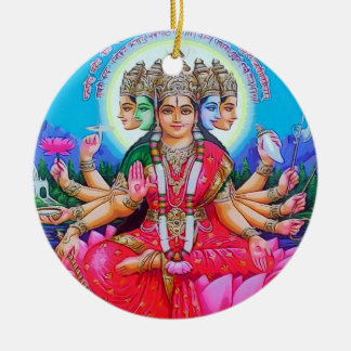 GudinnaGayatri Devi gudom Julgransprydnad Keramik