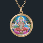 GudinnaLakshmi halsband med guld- fullföljande<br><div class="desc">Guld- fullföljandehalsband med ett gudinnaLakshmi hänge.</div>