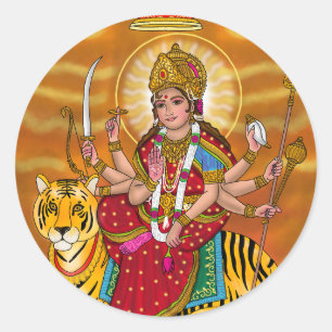 Gudinnan Durga-dekaler Runt Klistermärke