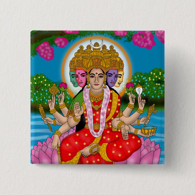 Gudinnan Gayatri-knapp Knapp (Framsida)