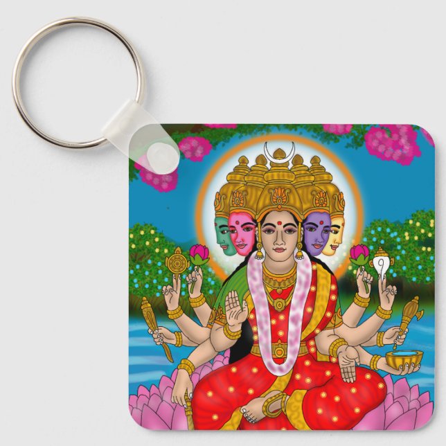 Gudinnan Gayatri Nyckelring (Framsida)