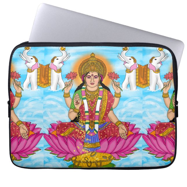 Gudinnan Lakshmi Bärbar Datorfodral (Framsidan)